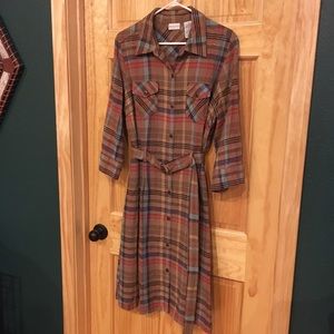 Retro Style Plus Sz Plaid Belted Dress 18 XXL